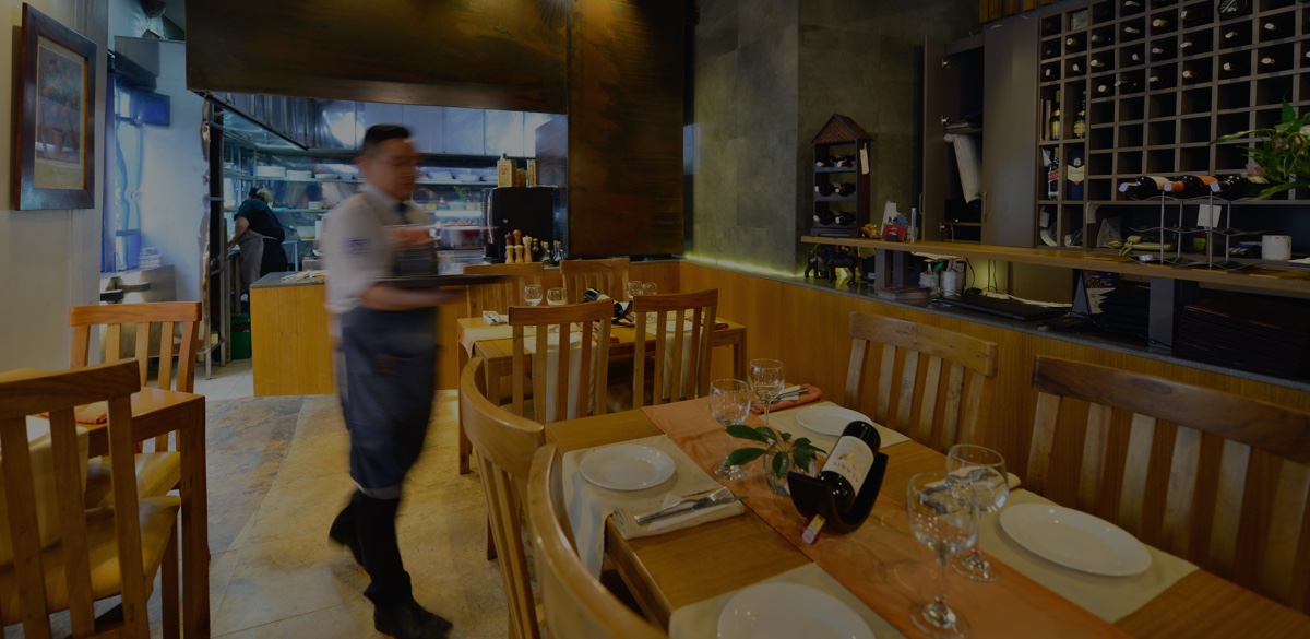 Restaurante Mangiare Bene en el Hostal Posada del Ángel en Cuenca, Ecuador